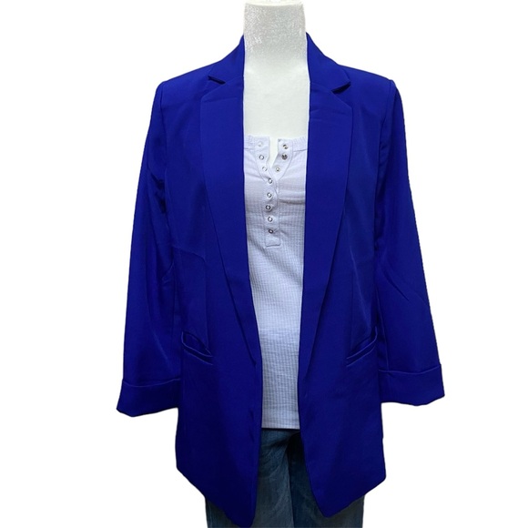 Zenana royal blue oversized blazer - Picture 1 of 7